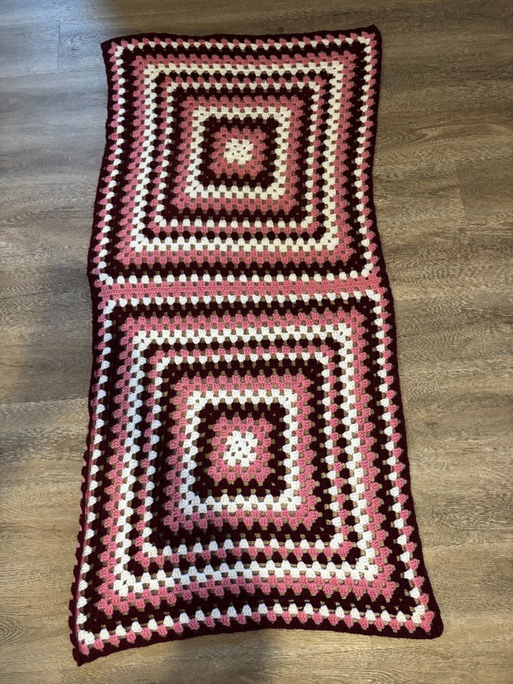 🌸 Vintage Handmade Granny Crochet Blanket /Throw - 64 inches by 30 inches🌸